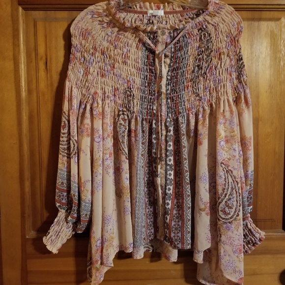 Bohemian Blouse Sheer by C+J size Small Women's - Picture 1 of 8